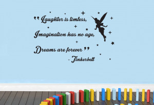Tinkerbell 'Laughter, Imagination, Dreams' Peter Pan Disney Quote Wall ...