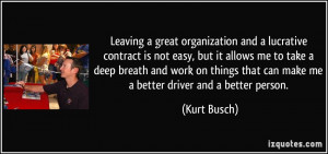Leaving a great organization and a lucrative contract is not easy, but ...