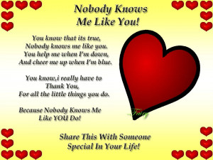 Love Quotes :: Nobody Knows Me Like You!!!! picture by Fairy25_2009 ...