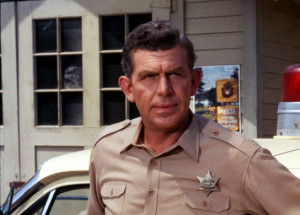 photo of Andy Griffith in his sheriff's uniform in Mayberry, looking ...