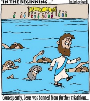 Funny Triathlon Picture - Jesus