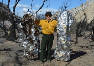 conventional fire shelter after exposure to the heat of a forest fire ...
