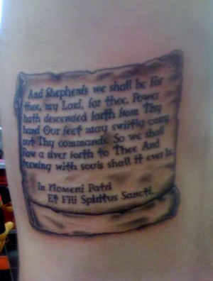 boondock saints prayer on ribs tattoo