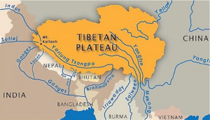 Plateau of Tibet On a Map