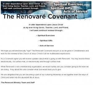 SPIRITUAL FORMATION: The Renovare Covenant