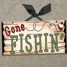 GONE FISHING Wall/Door Sign ... idea for nursery theme More