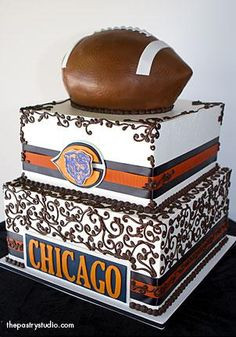 Chicago Bears wedding cake. More