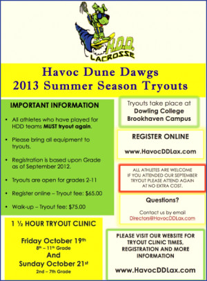 20282 - 10/04/12 07:04 PM Havoc Dune Dawg Tryouts - October 19th/21st ...