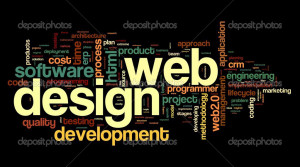 conceito de design web na nuvem de Tags palavra sobre fundo preto ...