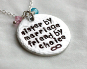 Sister In Law necklace, step sister necklace, Sister By Marriage ...