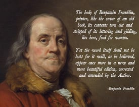 Benjamin Franklin God Quote Poster