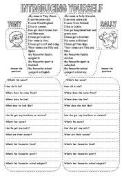 Introduce Yourself Worksheet