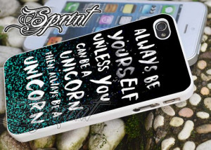 Glitter Mint Unicorn Quote - iPhone 4/4s/5/5s/5c - Galaxy s3i9300 ...