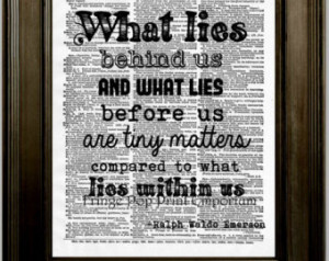 Ralph Waldo Emerson Quote Art Print 8 x 10 Dictionary Page - What lies ...