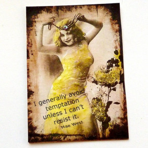 Mae West Resisting Temptation art card aceo one in a series of Mae ...