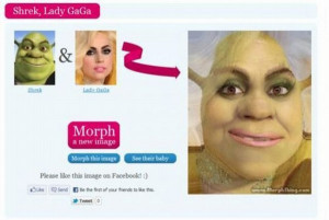 Funny Morph Lady GaGa and Shrek 600x403 random