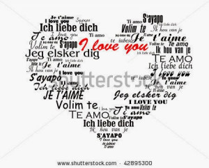 different languages love heart text vector the word love in different ...