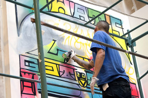 ... recent large-scale work plays with quotes by African American artists