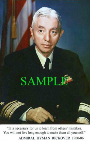 Details about ADMIRAL HYMAN RICKOVER FAMOUS QUOTE PHOTO