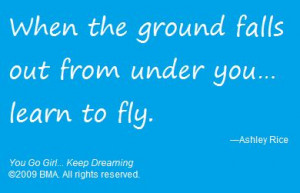 When the ground falls out from under you... learn to fly.