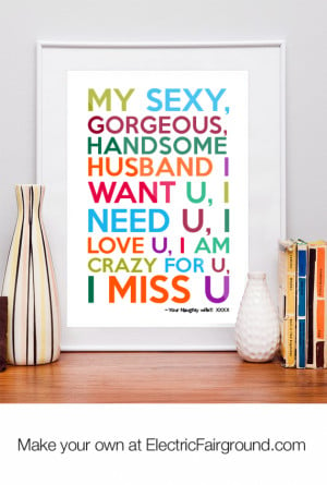Your Naughty wife!!! XXXX Framed Quote