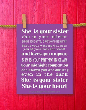 Quotes For Teenagers Room Sister gift teen room decor