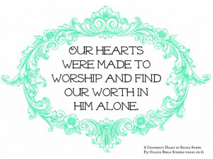 focus to the Giver, we can then begin to look to Him for our identity ...