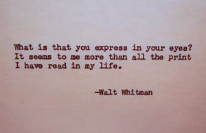 WALT WHITMAN Letterpress Typed Quote Love Poem Walt Whitman Quote Hand ...