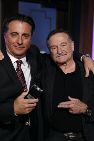 Still of Robin Williams and Andy Garcia in Jimmy Kimmel Live! (2003)