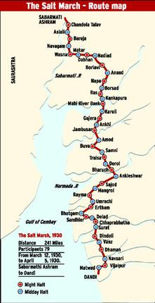 Gandhi Salt March Map