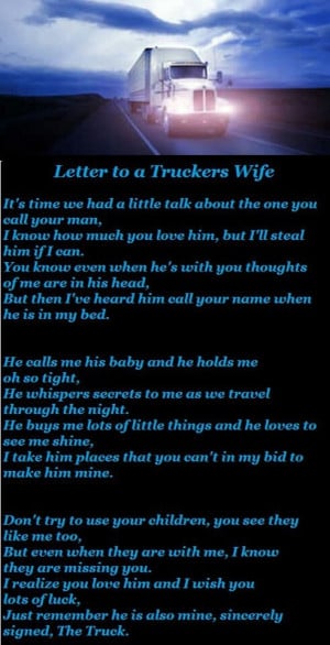 Letter to a truckers wife