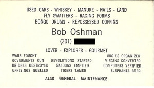 My grandpa died last year. We found his business card