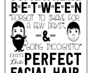 Funny Facial Hair Typographic Print. Mustache & Beard Quote Art. Black ...