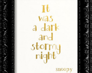 And Stormy Night Quote - Word Art Print - GOLD FOIL Typography Quote ...
