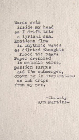 Poem writer's inspiration imagery verse quotes - Typewriter Poetry ...