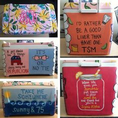cooler crafting more coolers painted ideas painting coolers sorority ...