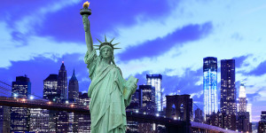 quote is most recognizable from The Statue of Liberty. She is a statue ...