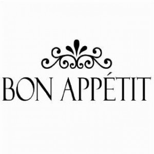 WORDS QUOTES ART, BLACK BON APPETIT! WALL LETTERING SAYINGS WORDS