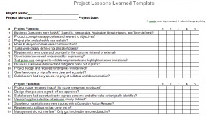 Lessons Learned Template