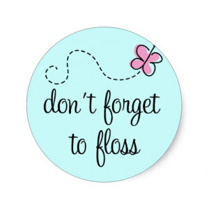 Dental Floss and Tooth Design Round Stickers