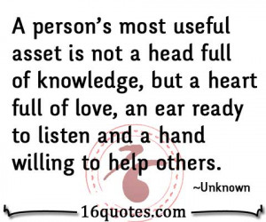 ... of love, an ear ready to listen and a hand willing to help others