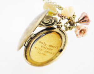 Women's Locket - Quote Locket - We cannot do great things on this ...
