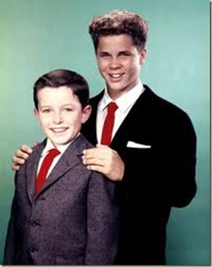 Tony Dow, right, with Jerry Mathers