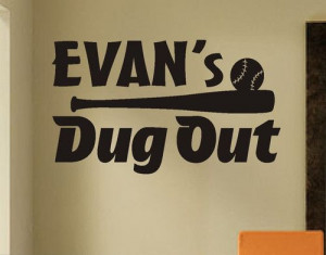 ... Vinyl Wall Lettering Quotes Decal Baseball Dug Out Personalized Name