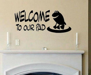 vinyl wall decal quote Welcome to our pad frog via Etsy