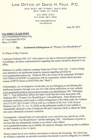 Law Office of David H Faux- 1st letter from WYSK 1 OF 2