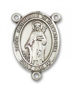 St. Catherine of Alexandria Sterling Silver Rosary Centerpiece ...