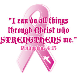 Philippians 4:13 pink ribbon