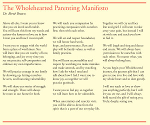 Parenting Manifesto by Brene Brown