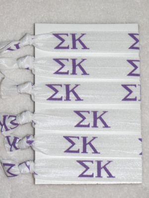 Set of 6 readymade Sigma Kappa sorority Hair Ties by LaceAndTrims, $6 ...